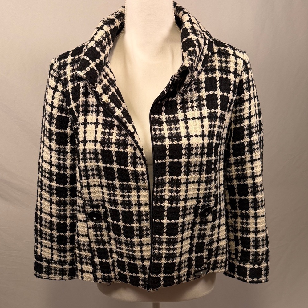 Plaid Black and White Women's Jacket Size XL